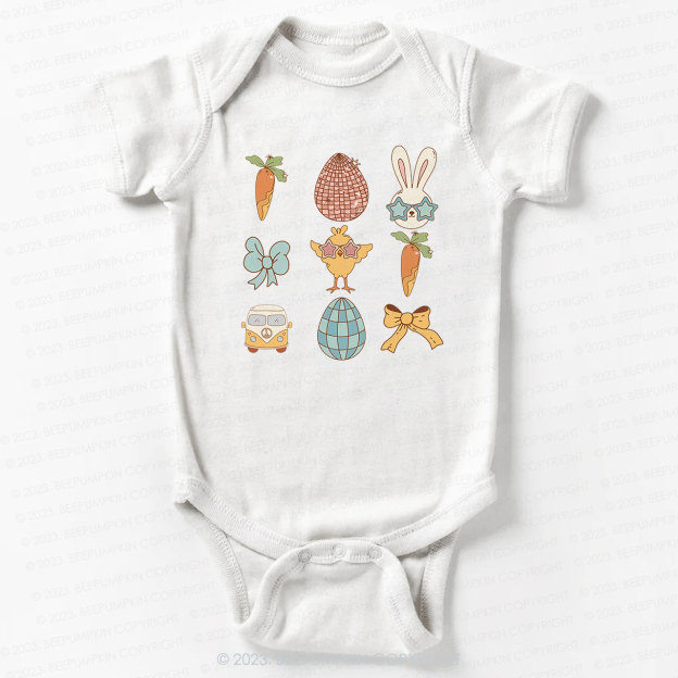 Kids Easter Carrot Car Bow Bodysuit For Baby