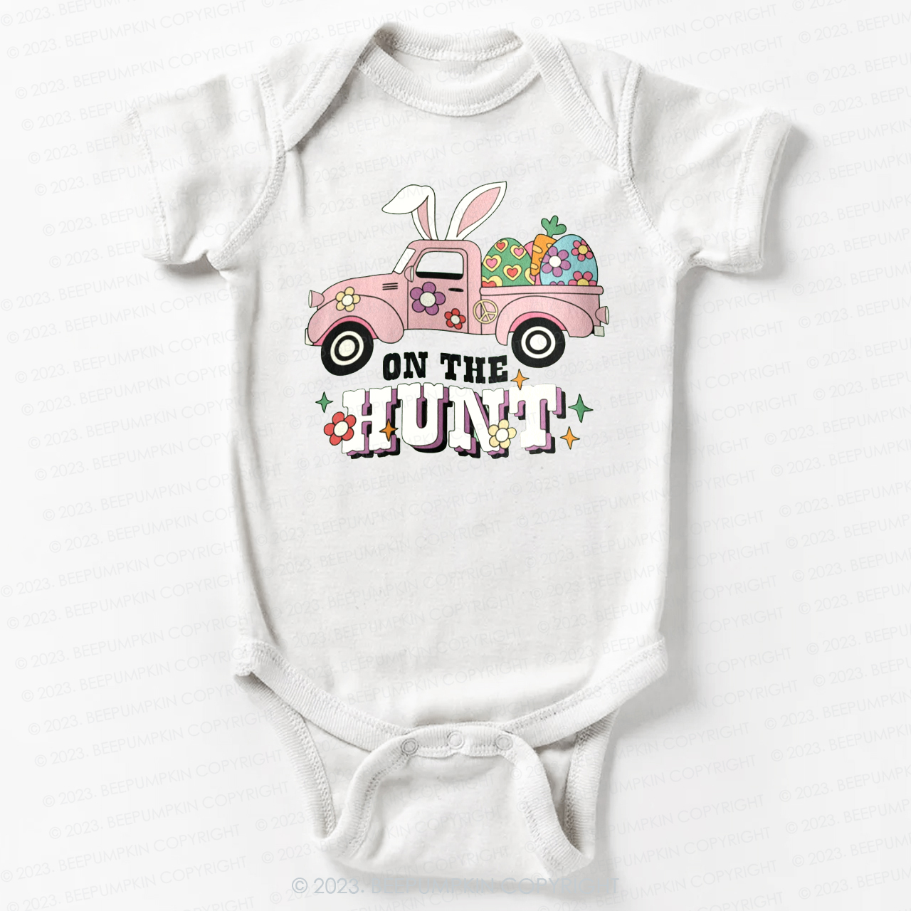 On The Hunt Easter Bunny And Car Bodysuit For Baby