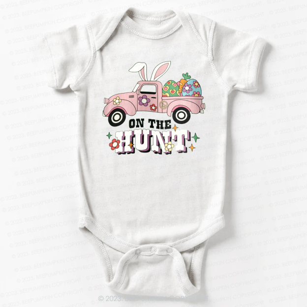 On The Hunt Easter Bunny And Car Bodysuit For Baby