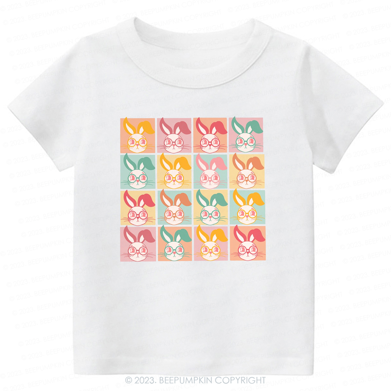 Checkered Bunny Kids Retro -Toddler Tees