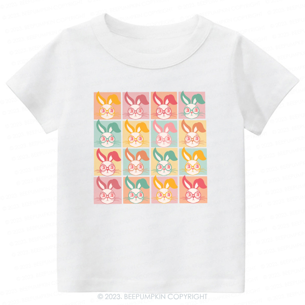 Checkered Bunny Kids Retro -Toddler Tees