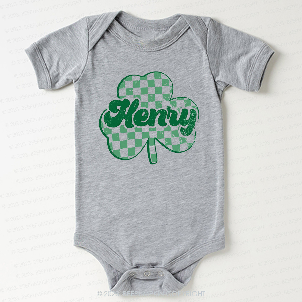 Clover Leaf with Name St.Patricks Day Bodysuit For Baby