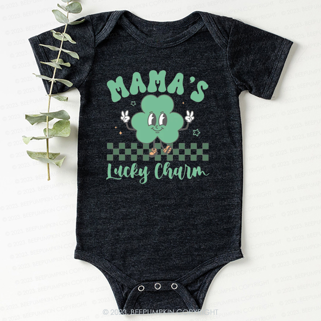 Mama's Lucky Charm St.Patricks Day Bodysuit For Baby