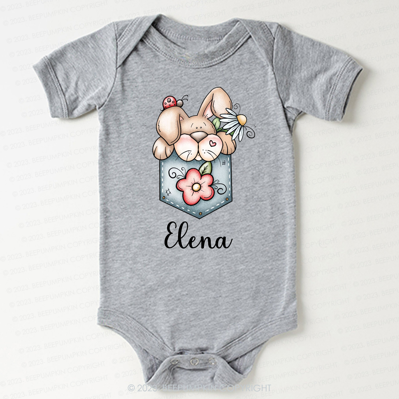 Pocket Bunny Hoppy Easter Bodysuit For Baby