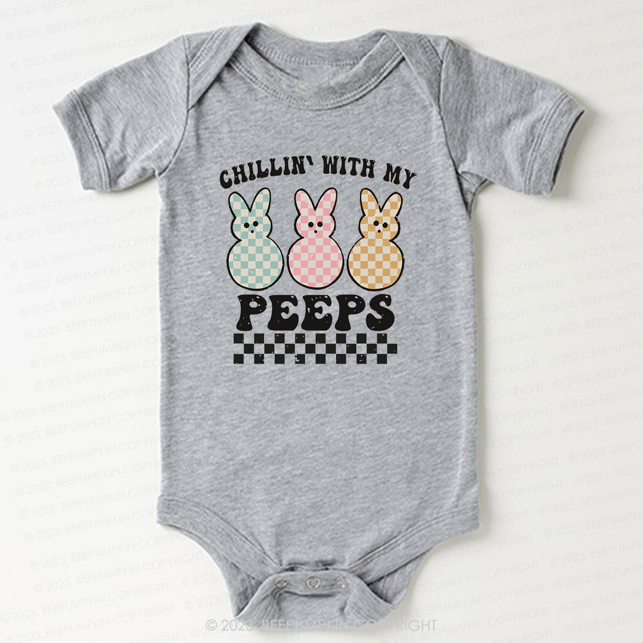 Chillin' With My Peeps Retro Kids Easter Bodysuit For Baby