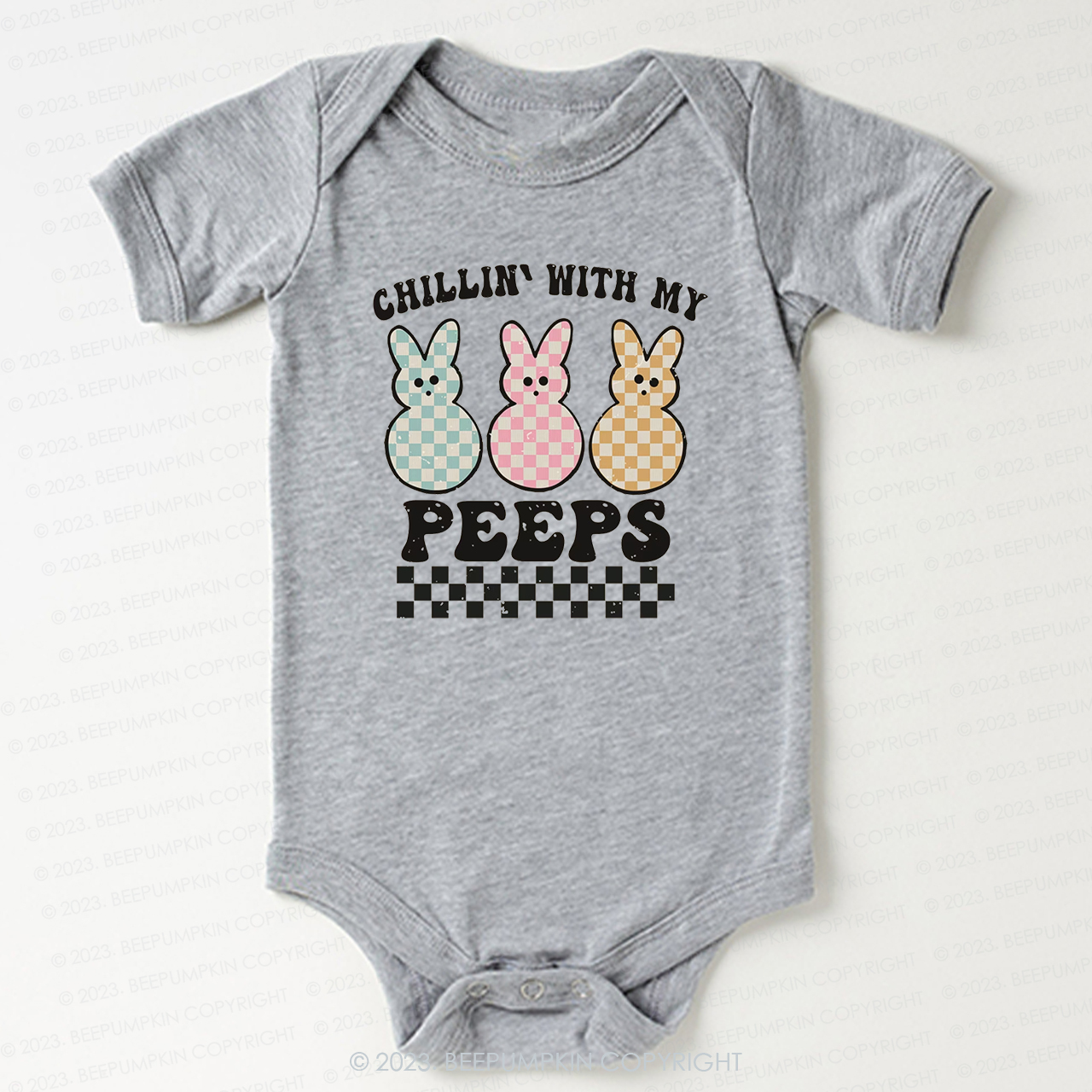 Chillin' With My Peeps Retro Kids Easter Bodysuit For Baby