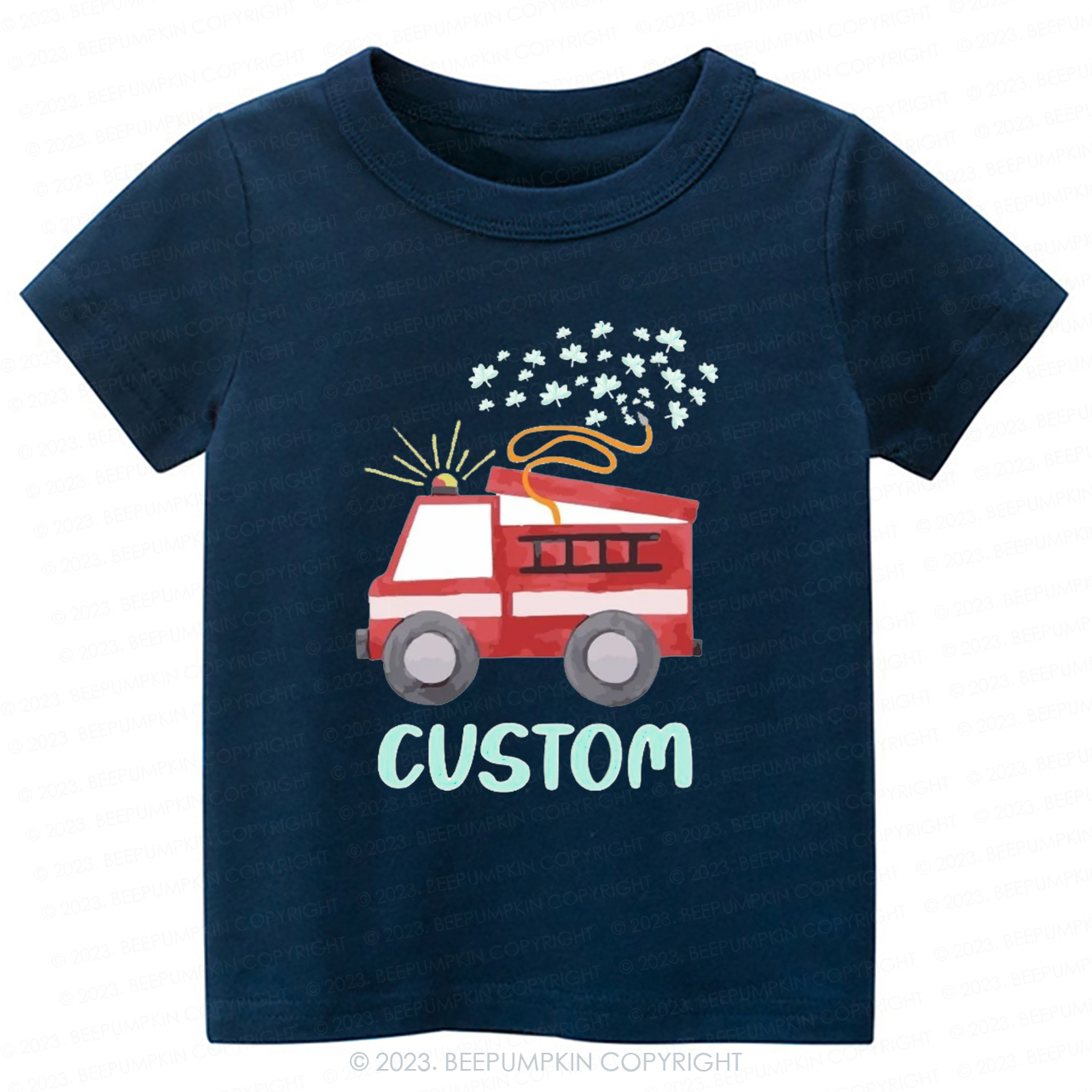 Firetruck Shamrock St.Patricks Day -Toddler Tees