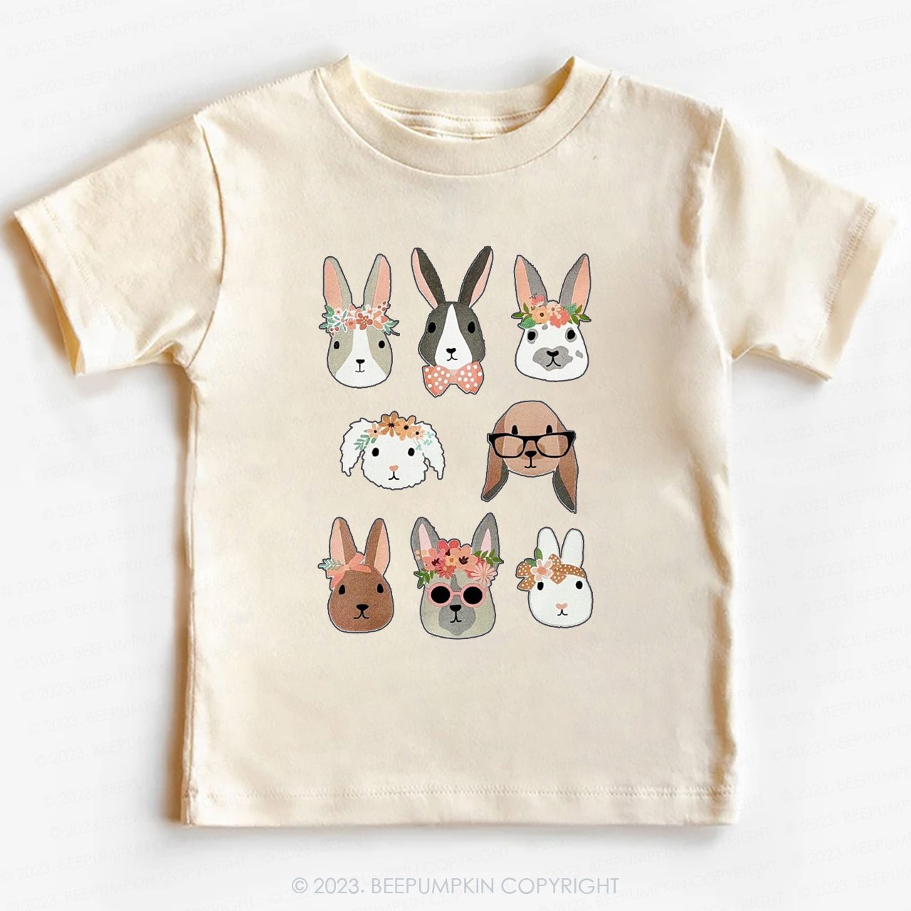 Cute Girl Bunny And Dog Easter Bunny-Toddler Tees