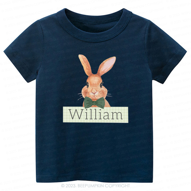 Easter Bunny Green Gingham Name -Toddler Tees