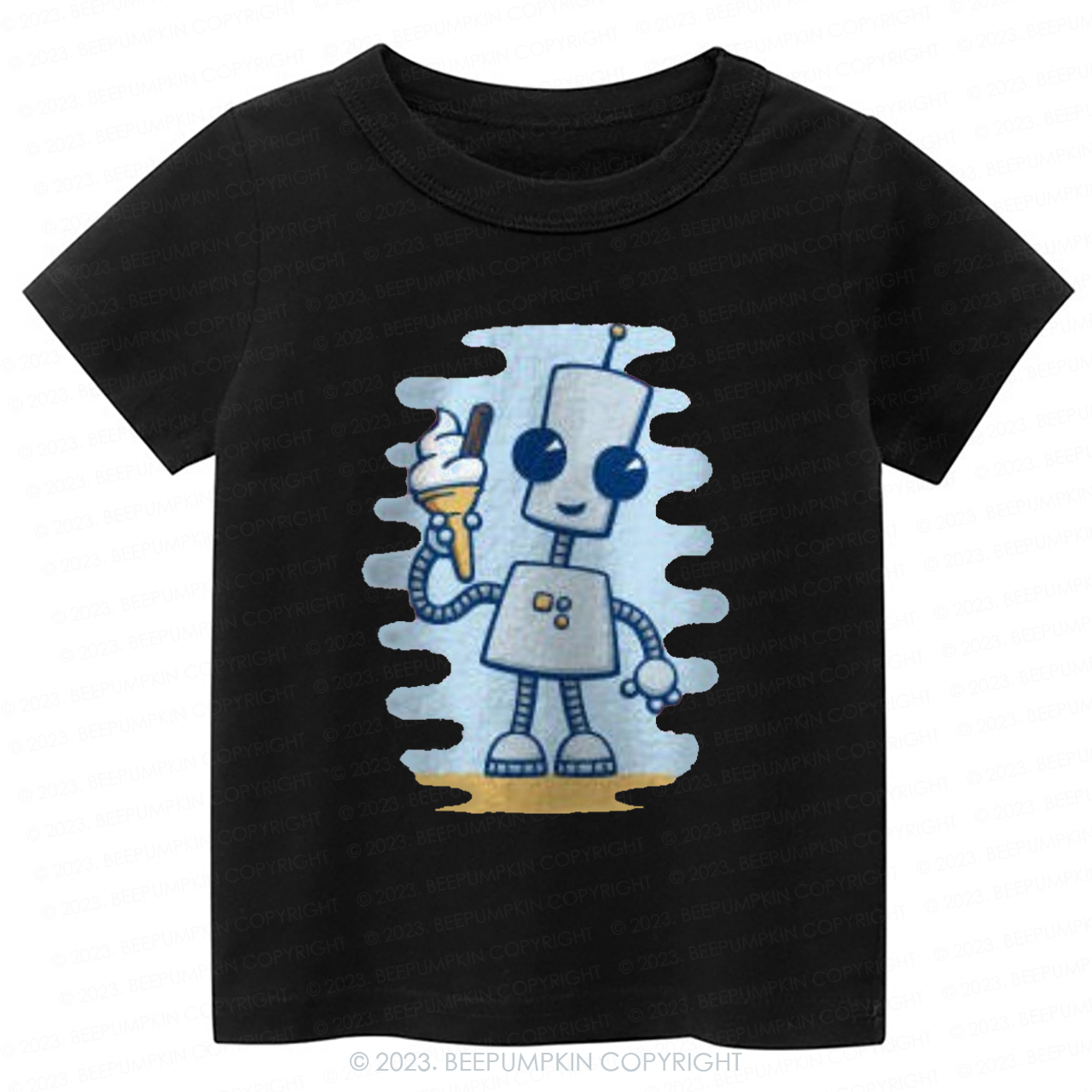 Ned's Ice Cream Cute Robot Kids Shirt