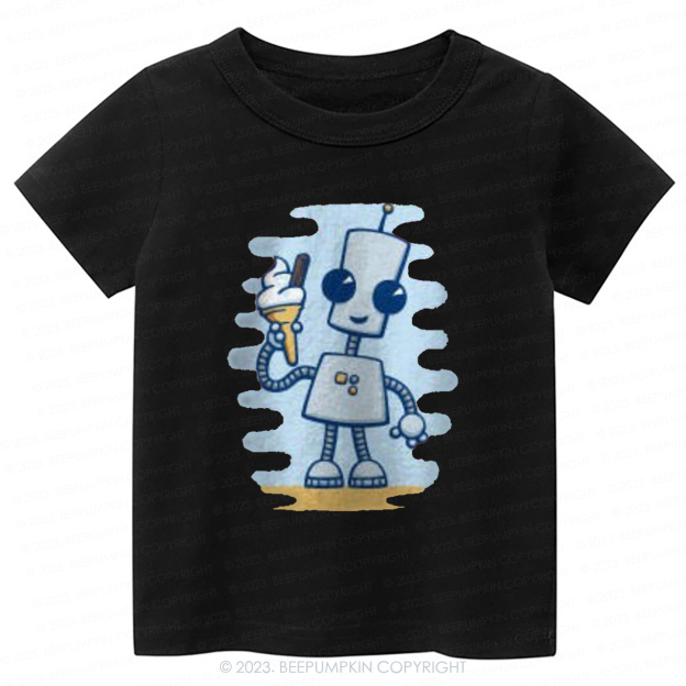 Ned's Ice Cream Cute Robot Kids Shirt