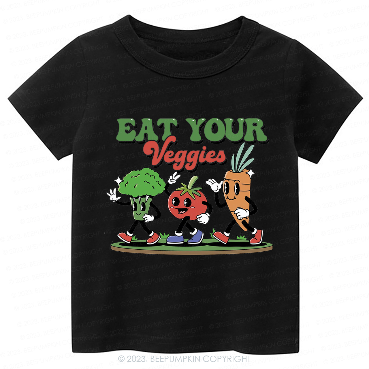Retro Boho Eat Your Veggies Kids Shirt