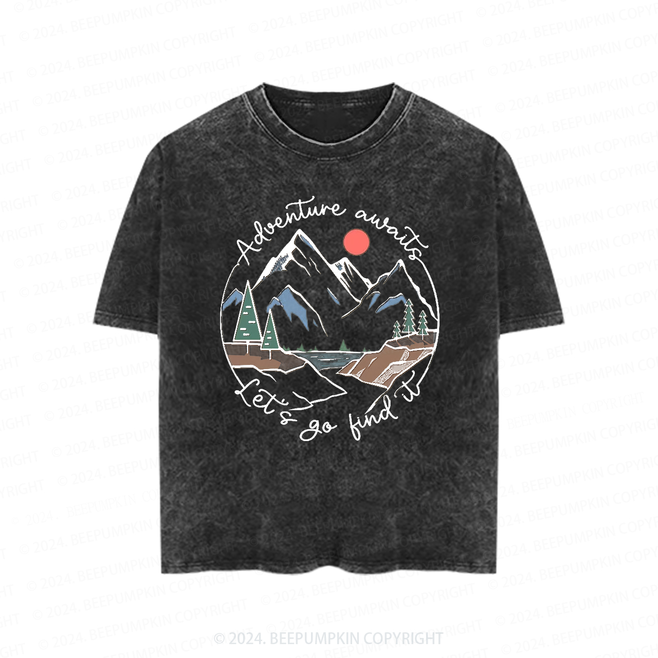 Adventure Awaits Let's Go Find It Toddler&Kids Washed Tees         