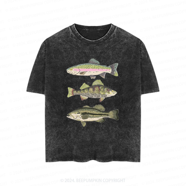 Summer Fishing Top Toddler&Kids Washed Tees         