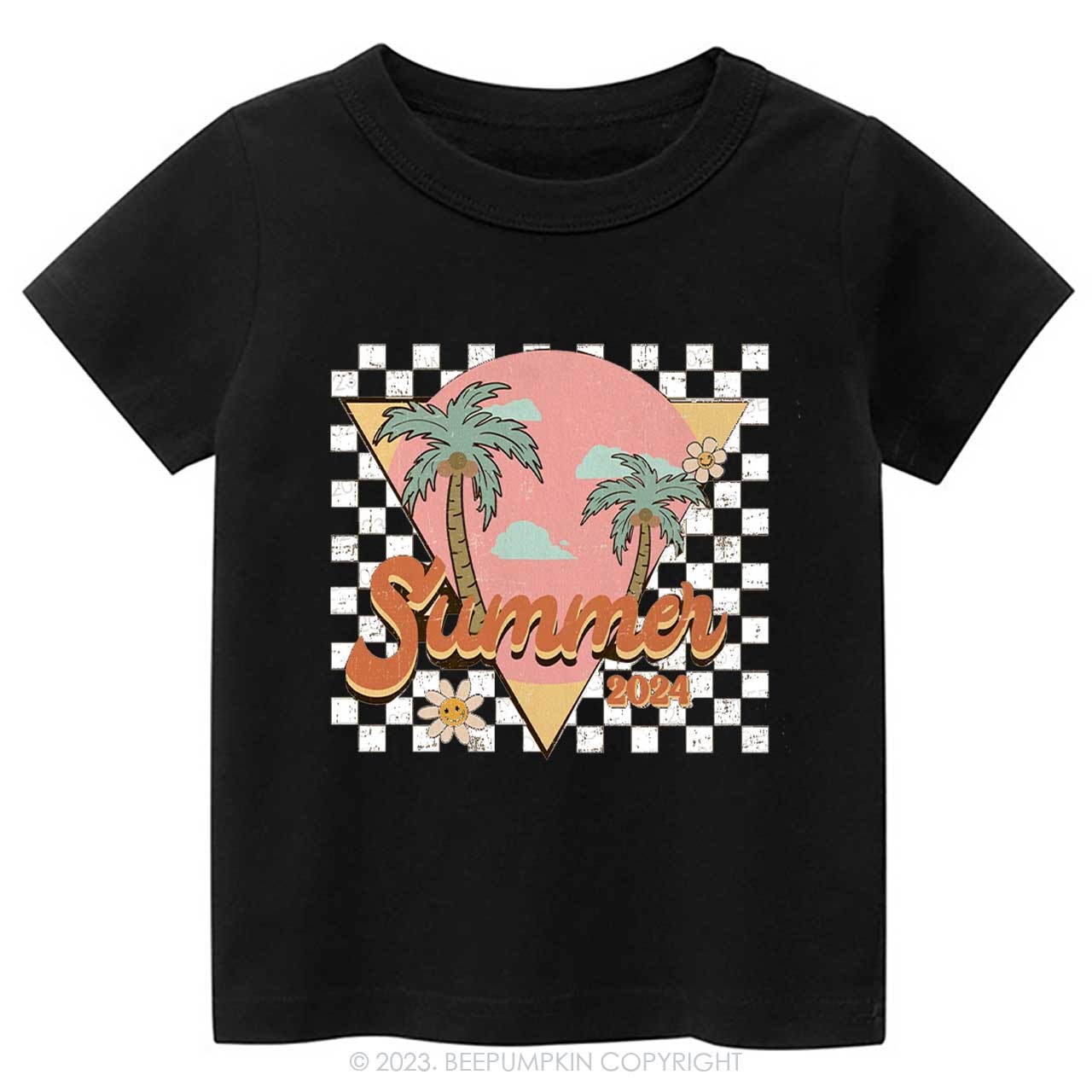 Retro Summer 2024 Palm Tree Kids Shirt