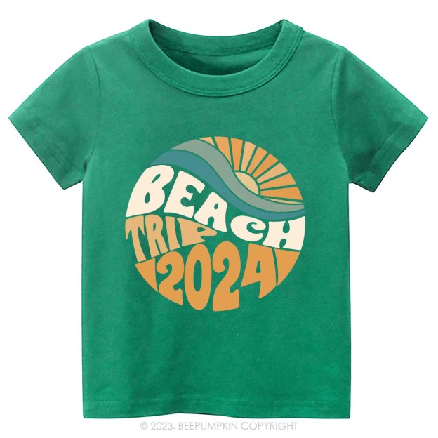 Beach Trip 2024 Tree Kids Shirt