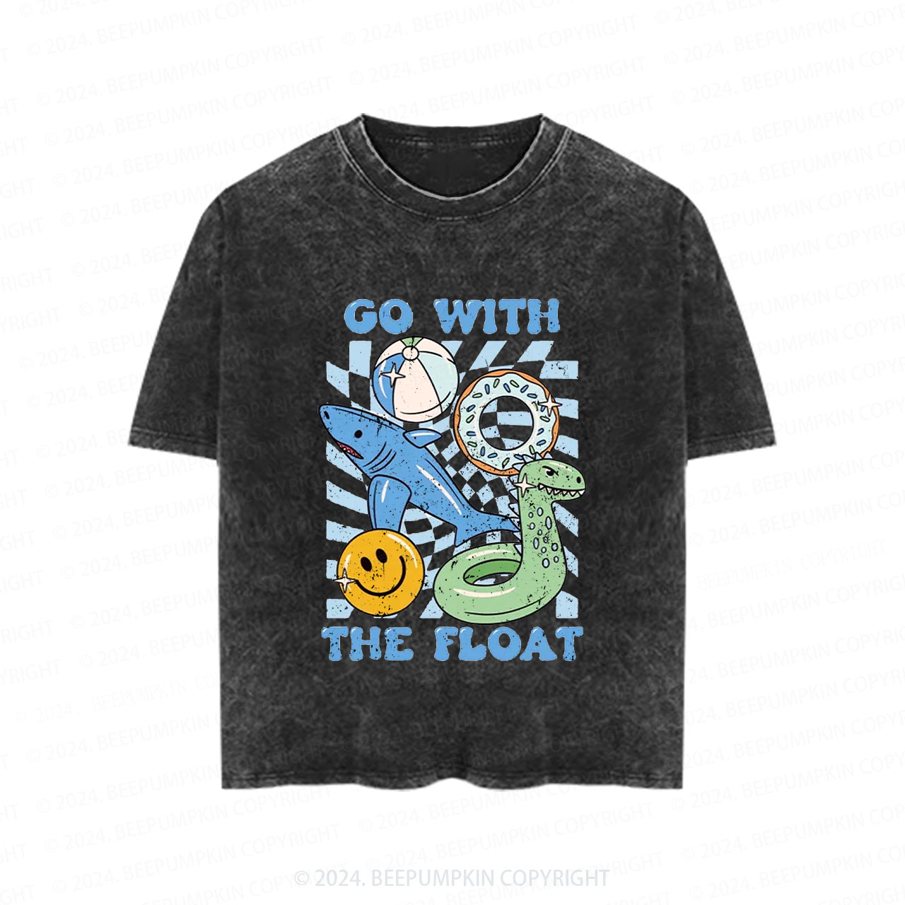 Go With The Float Toddler&Kids Washed Tees         