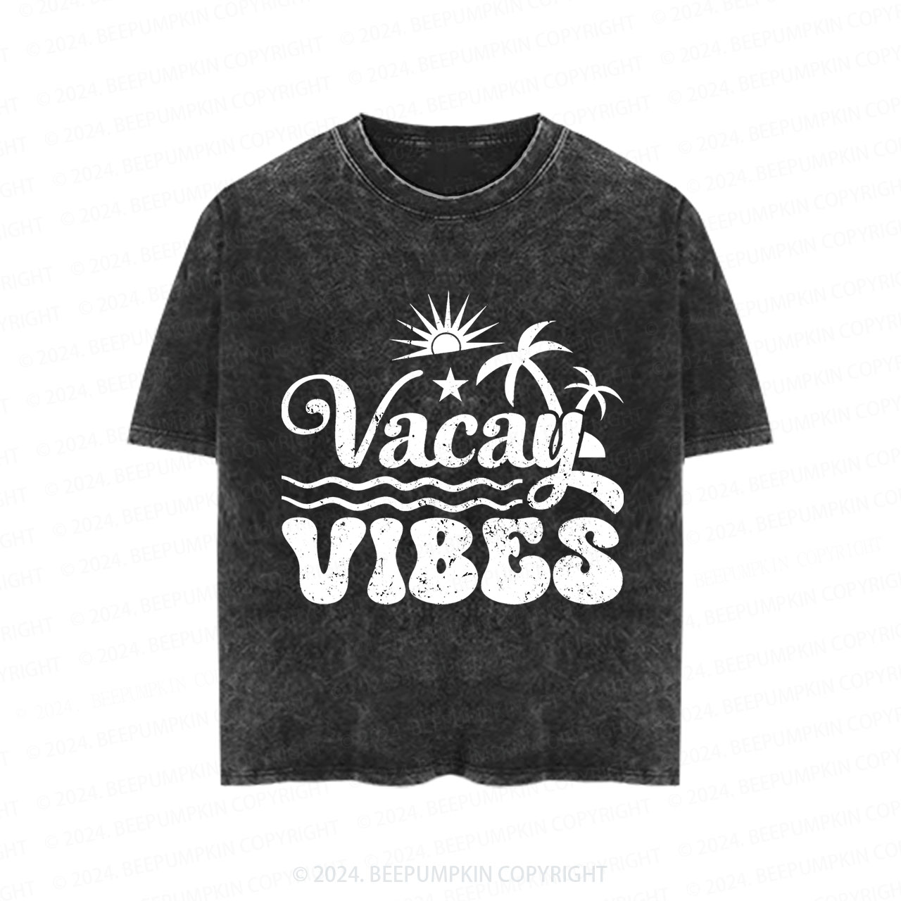 Summer Vacation Vacay Vibes Toddler&Kids Washed Tees         