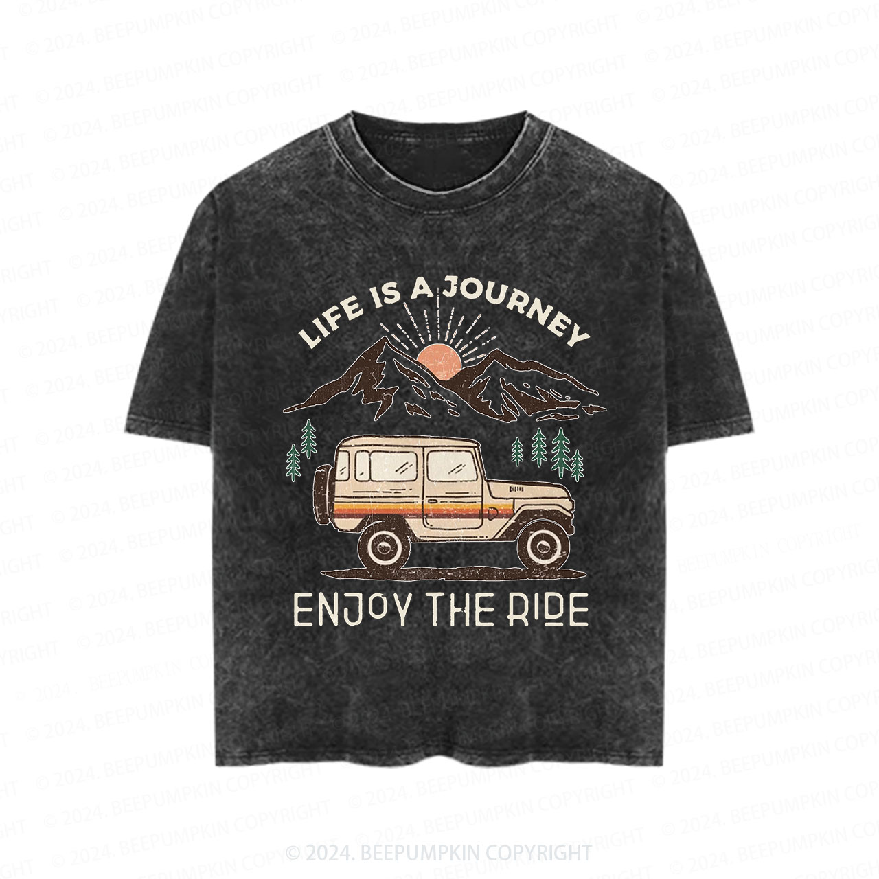  Life Is A Journey Enjoy The Ride Toddler&Kids Washed Tees         
