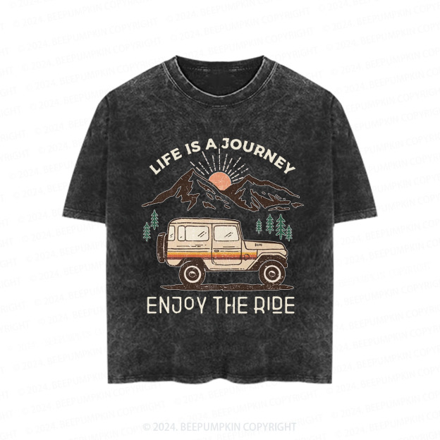  Life Is A Journey Enjoy The Ride Toddler&Kids Washed Tees         