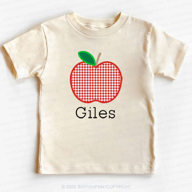 Personalized Apple Applique Shirt For Kids