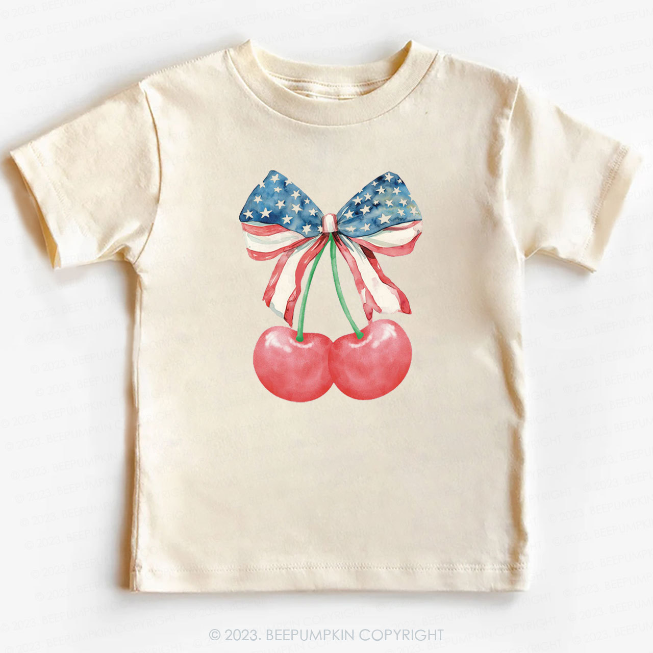 Cherries with American Bow Shirt For Kids