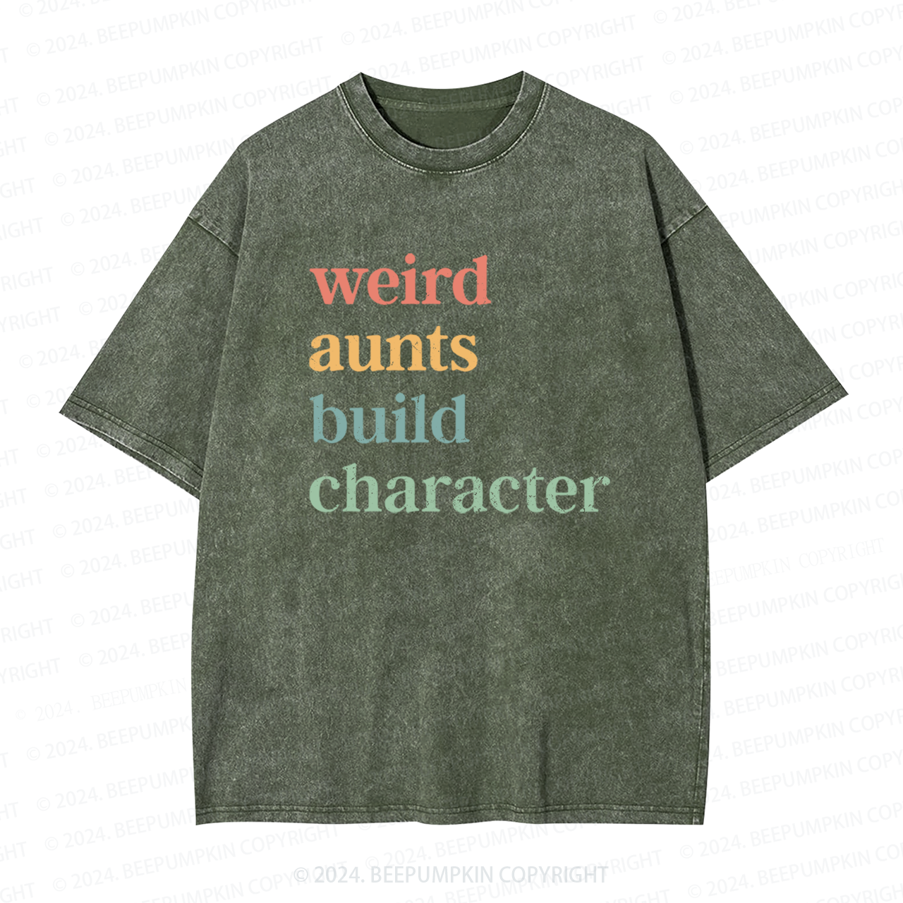 Weird Aunt Build Character Auntie Washed Tees