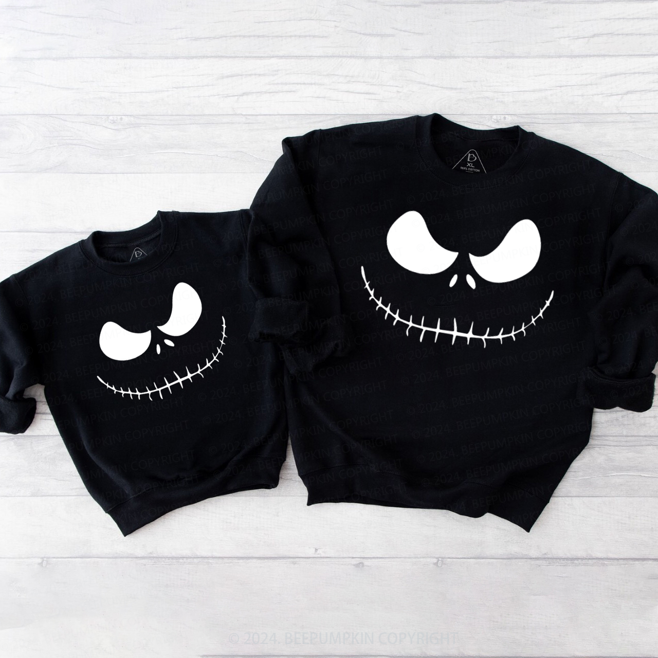 Pumpkin Face Halloween Family Matching Sweatshirt