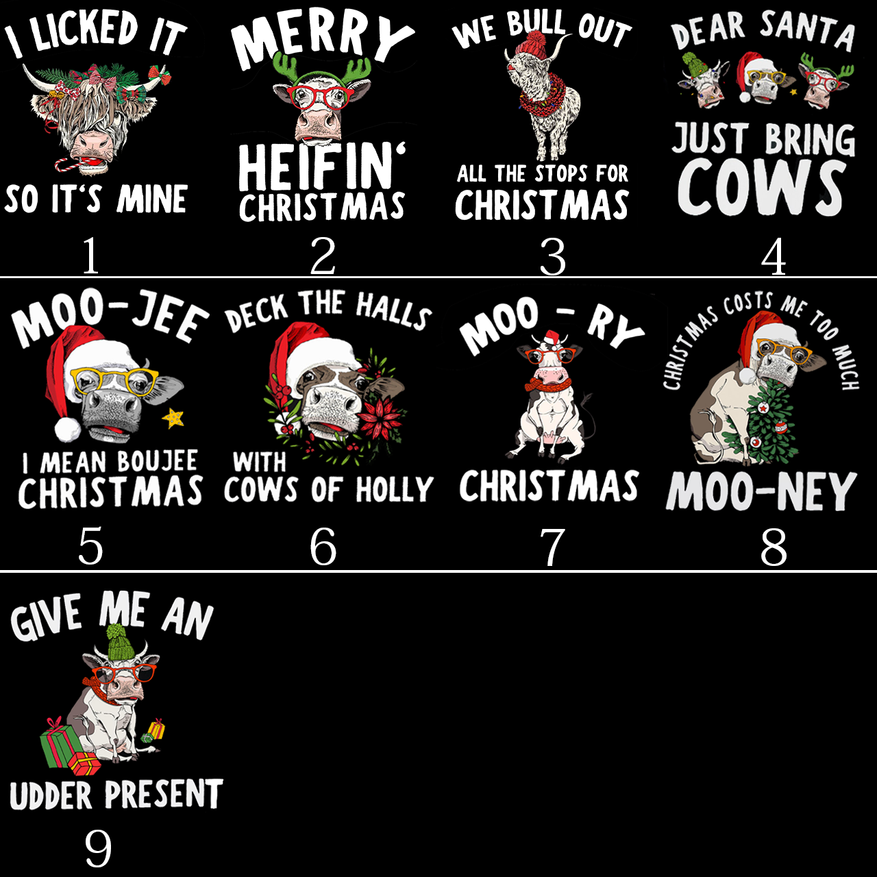 Cow Farm Christmas Group Family Matching T-Shirts Beepumpkin