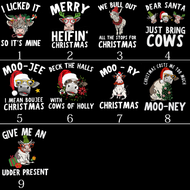 Cow Farm Christmas Group Family Matching T-Shirts Beepumpkin
