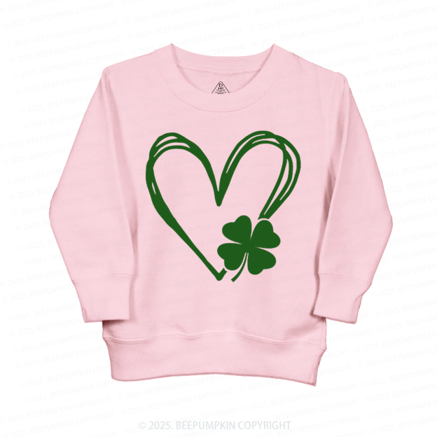 ◆ Happy Lucky Shamrock Heart St. Patrick's Day Kid's Sweatshirt Sale