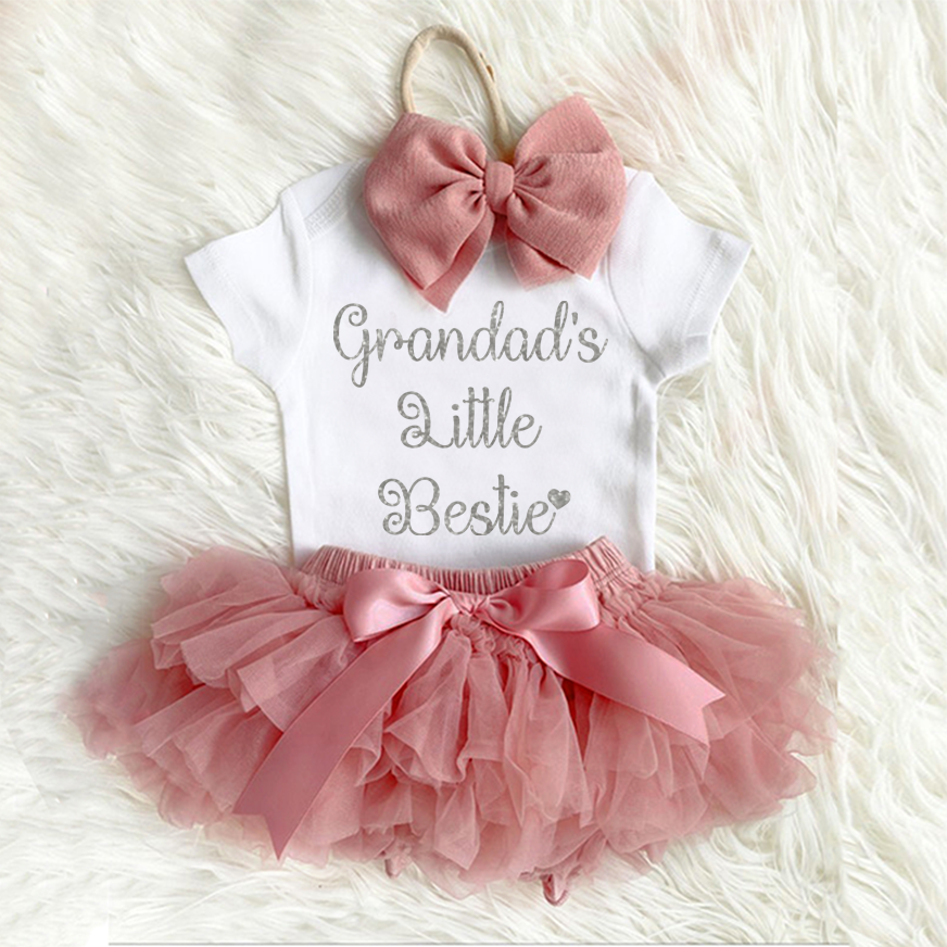 Little Bestie Baby Girl Tutu Outfit Set (3 Pieces)