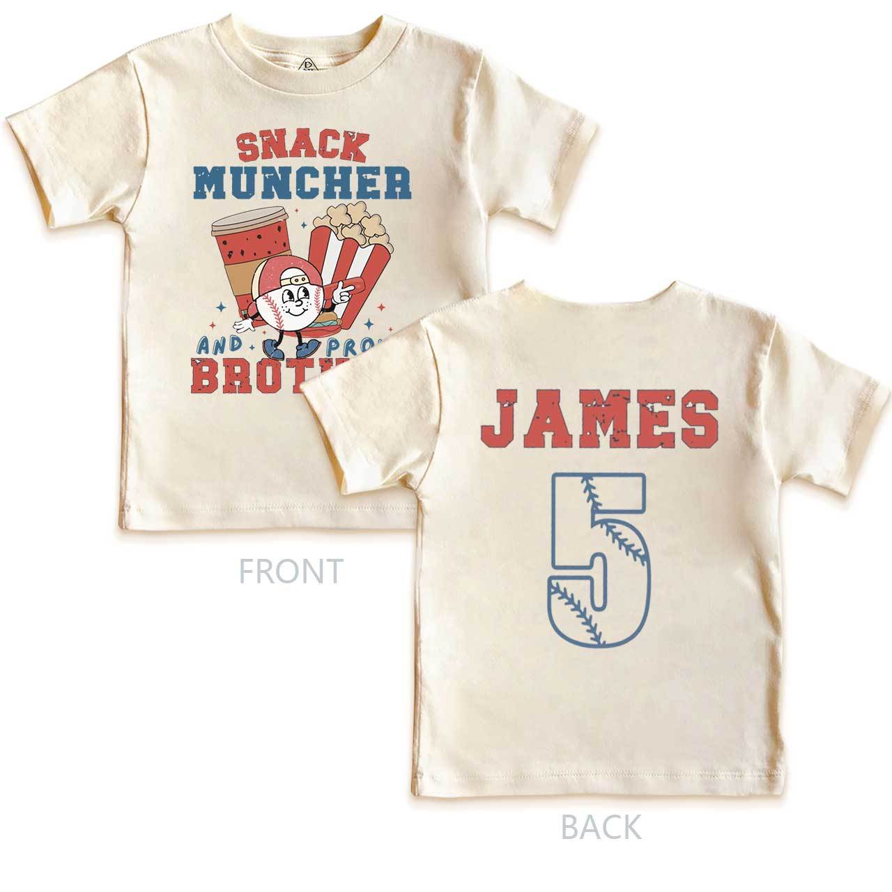 Personalized Snack Muncher Baseball Toddler&Kid's Tees Beepumpkin