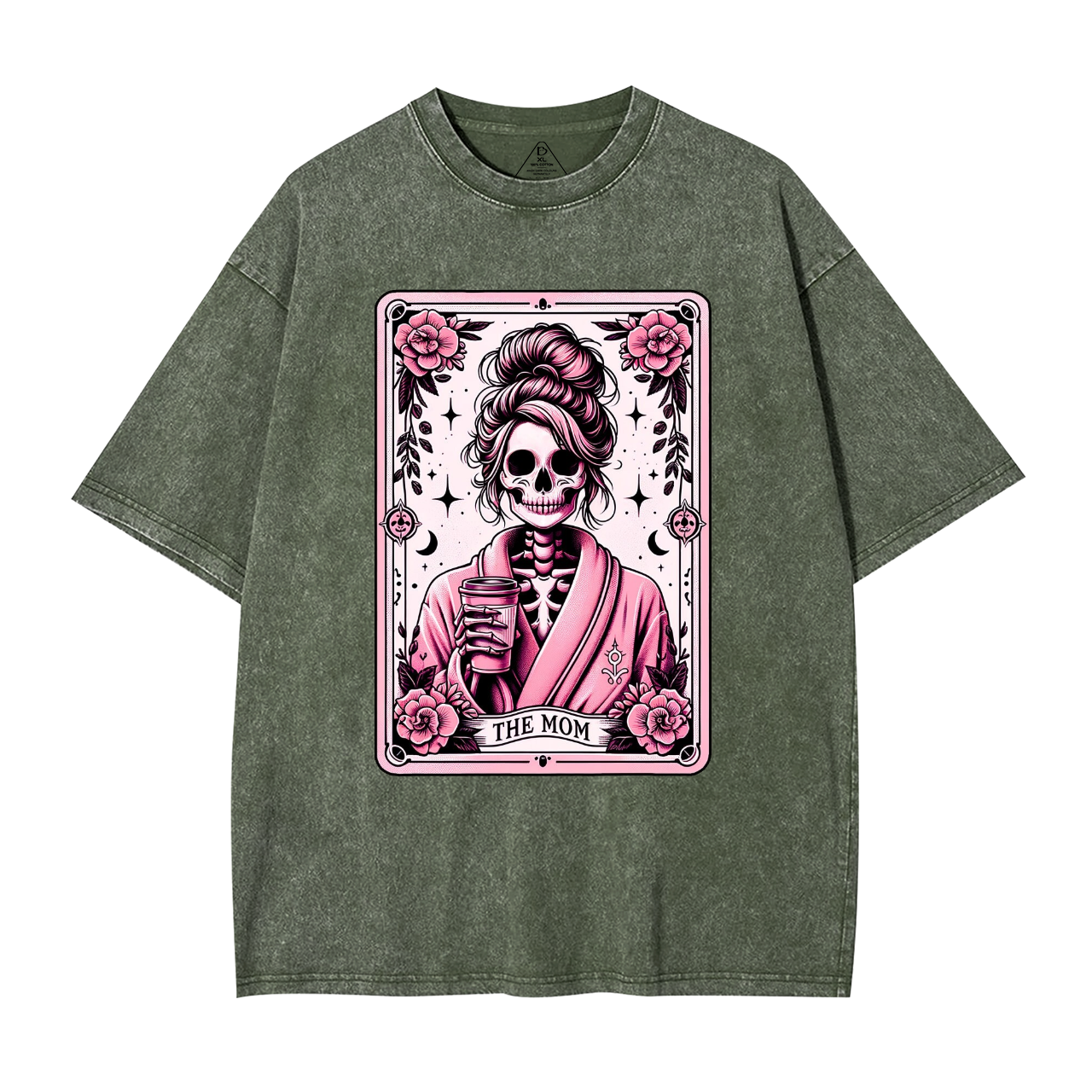 The Mom Funny Tarot Card Washed T-Shirts