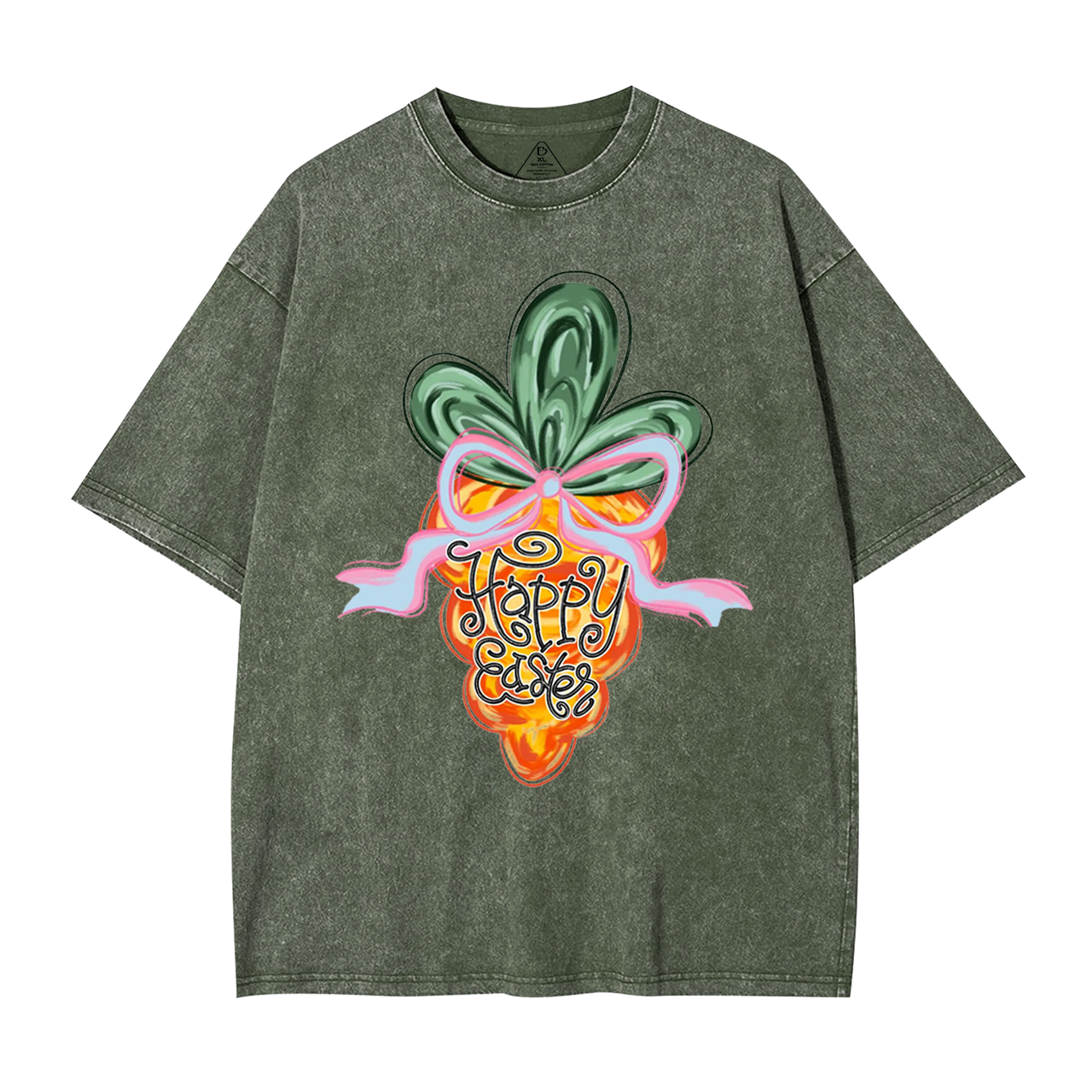 Happy Easter Carrot Mama Washed T-Shirts