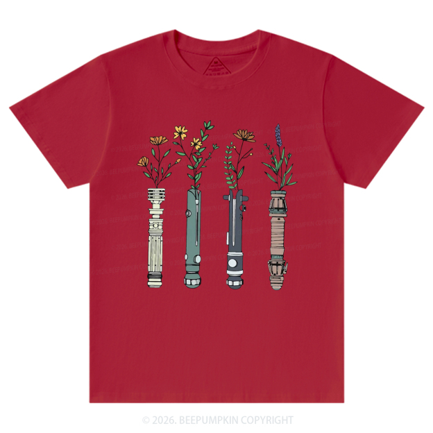 Floral Lightsaber Galaxy T-Shirts