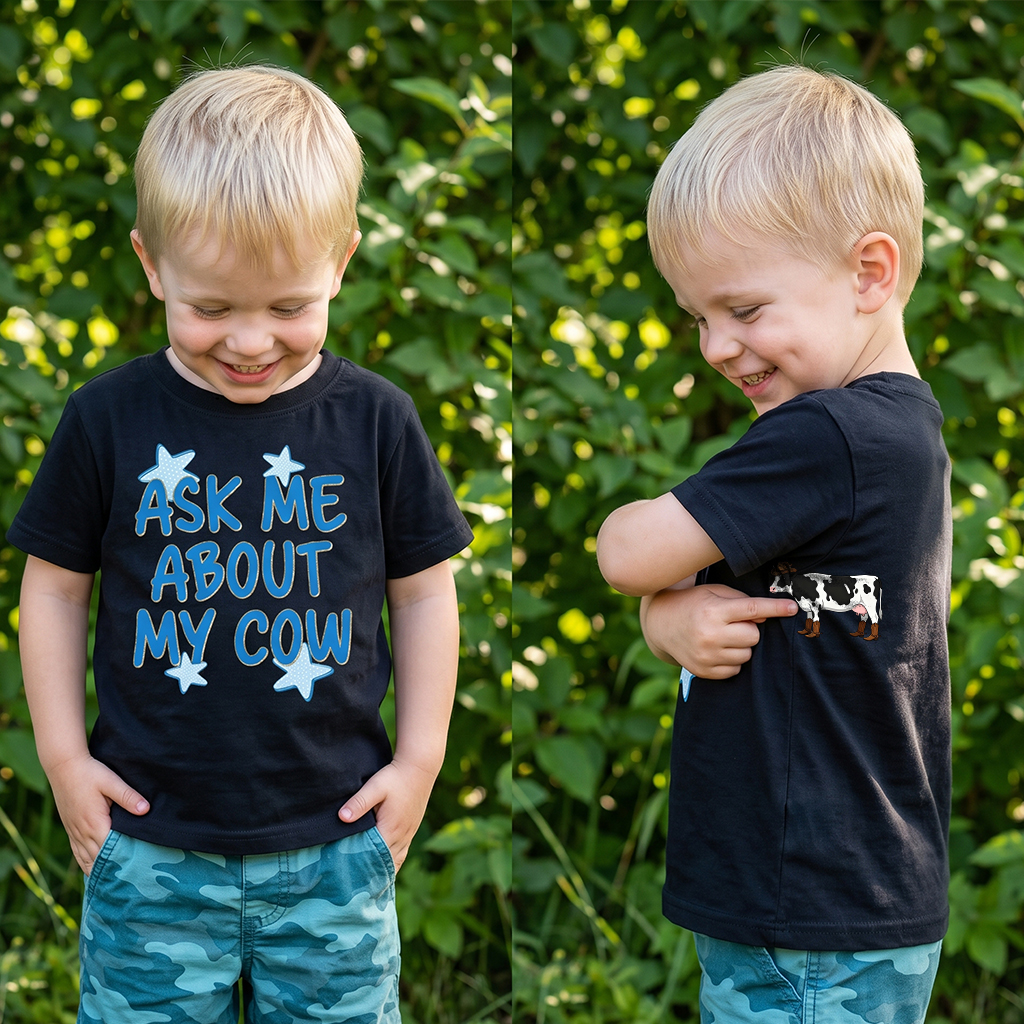 Ask Me About My Cow Toddler&Kid's Tees