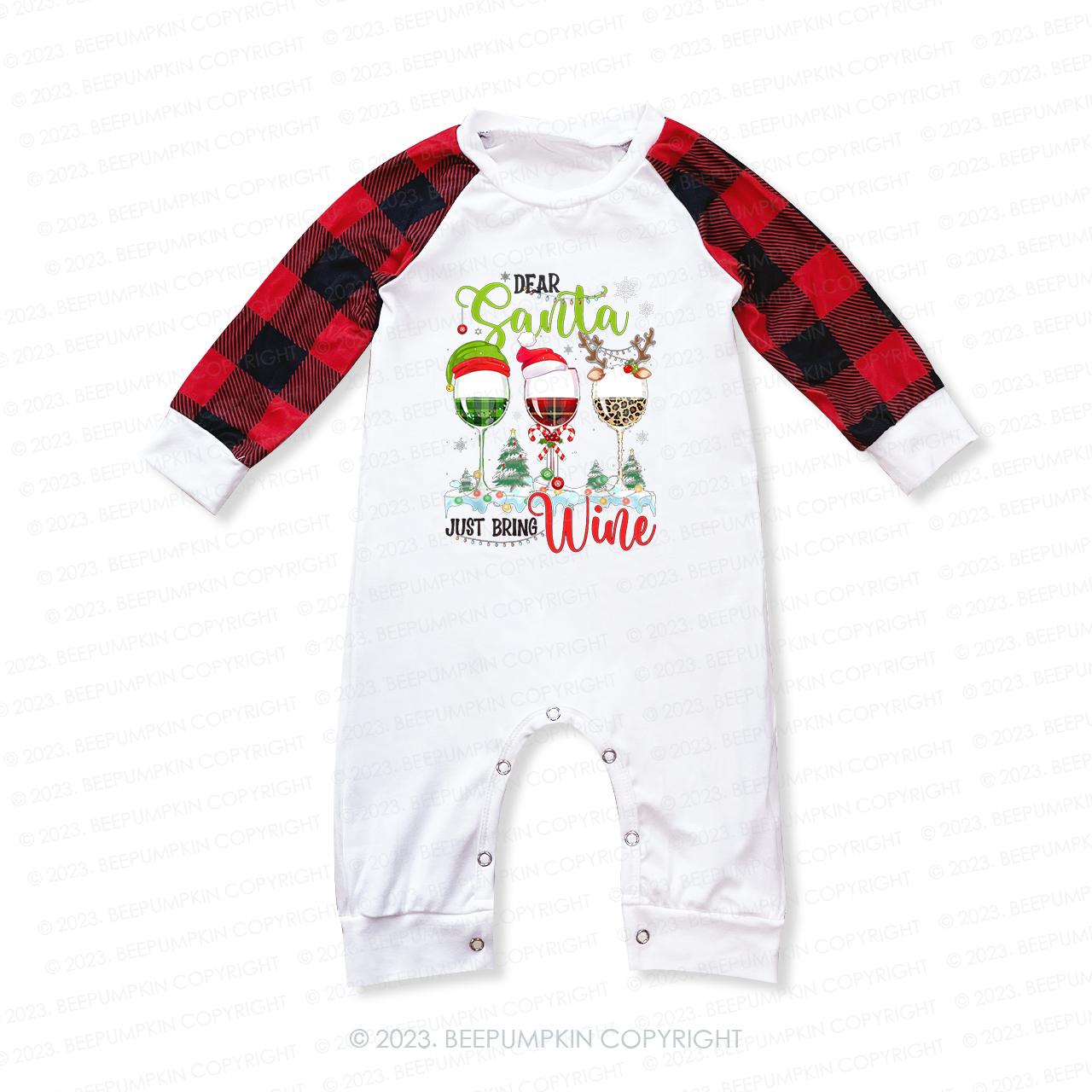 Funny Christmas Wine Glasses Christmas Tree Pajamas For Family Beepumpkin