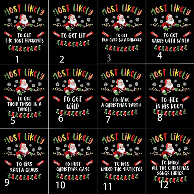 Customizable Holiday Apparel Most Likely To Family Matching Tees Beepumpkin