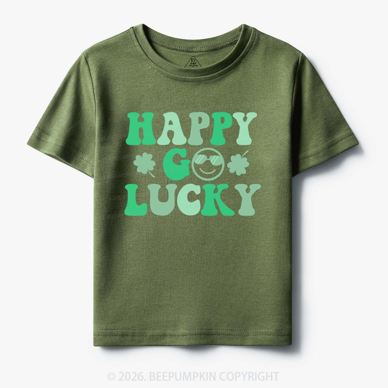 Leaf Happy Go Lucky St.Patricks Day Toddler&Kid's Tees Beepumpkin