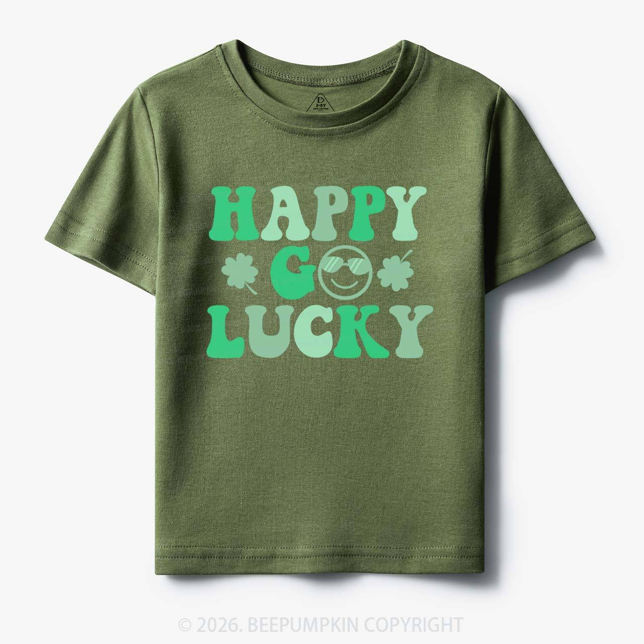 Leaf Happy Go Lucky St.Patricks Day Toddler&Kid's Tees Beepumpkin