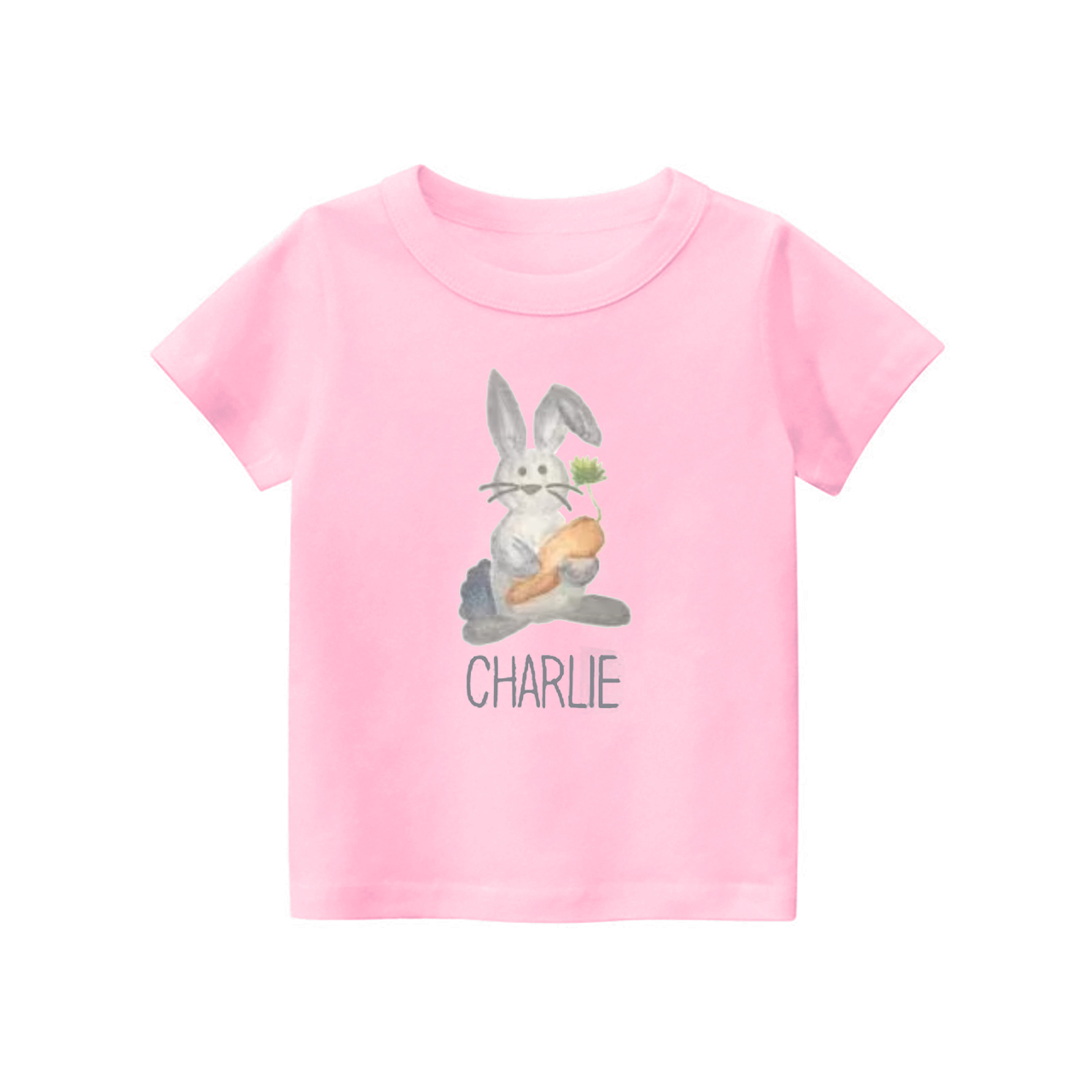 Personalized Watercolor Bunny Easter Kids Shirt