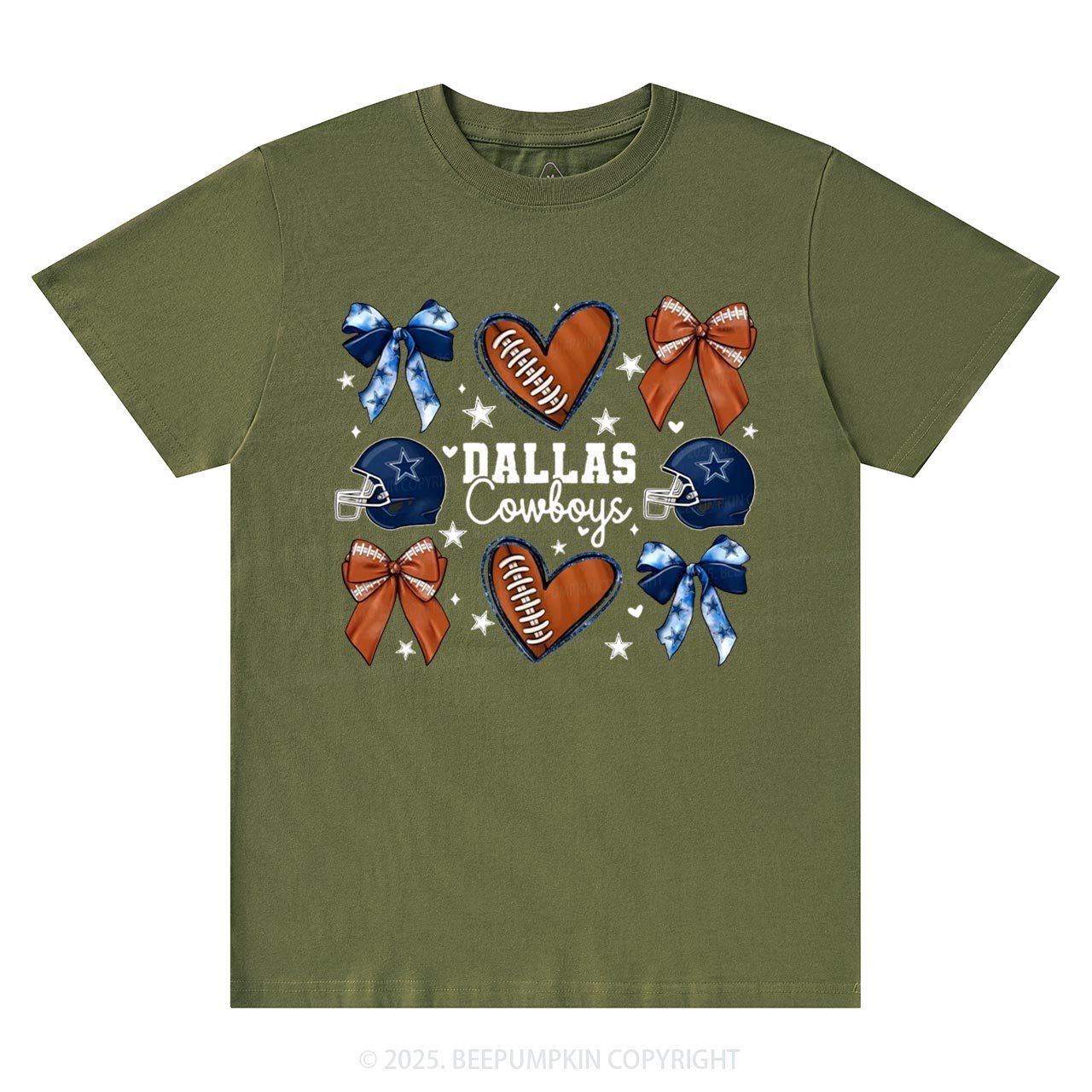 Blue Star Football Mama T-Shirts Beepumpkin