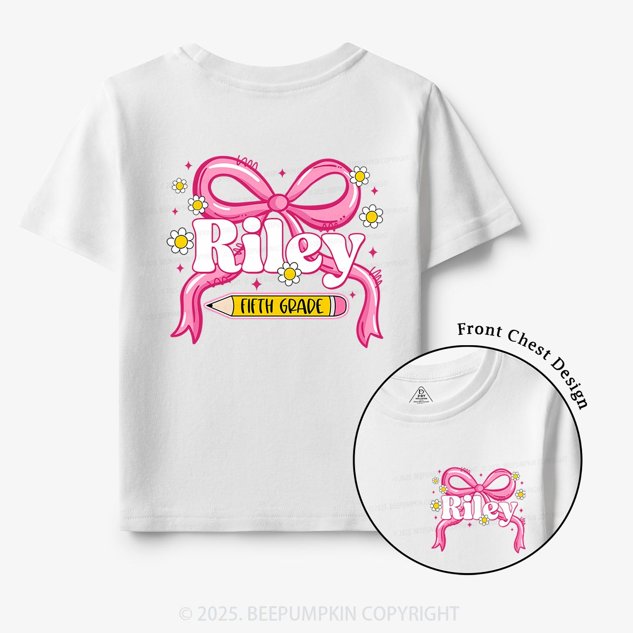 Personalized First Grade Girly  Toddler&Kid's Tees Beepumpkin