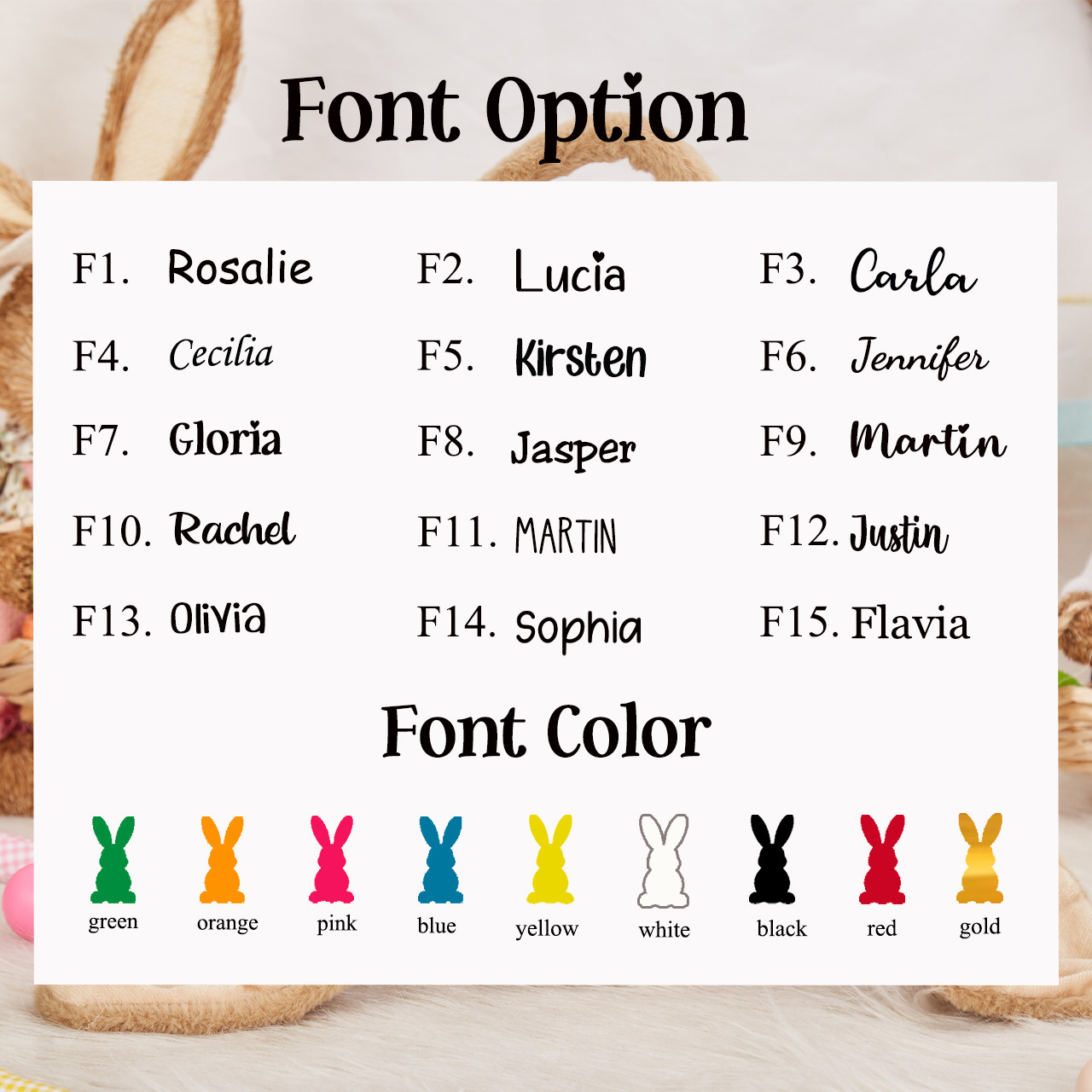 Personalized Name Easter Bucket Plush Bunny Basket