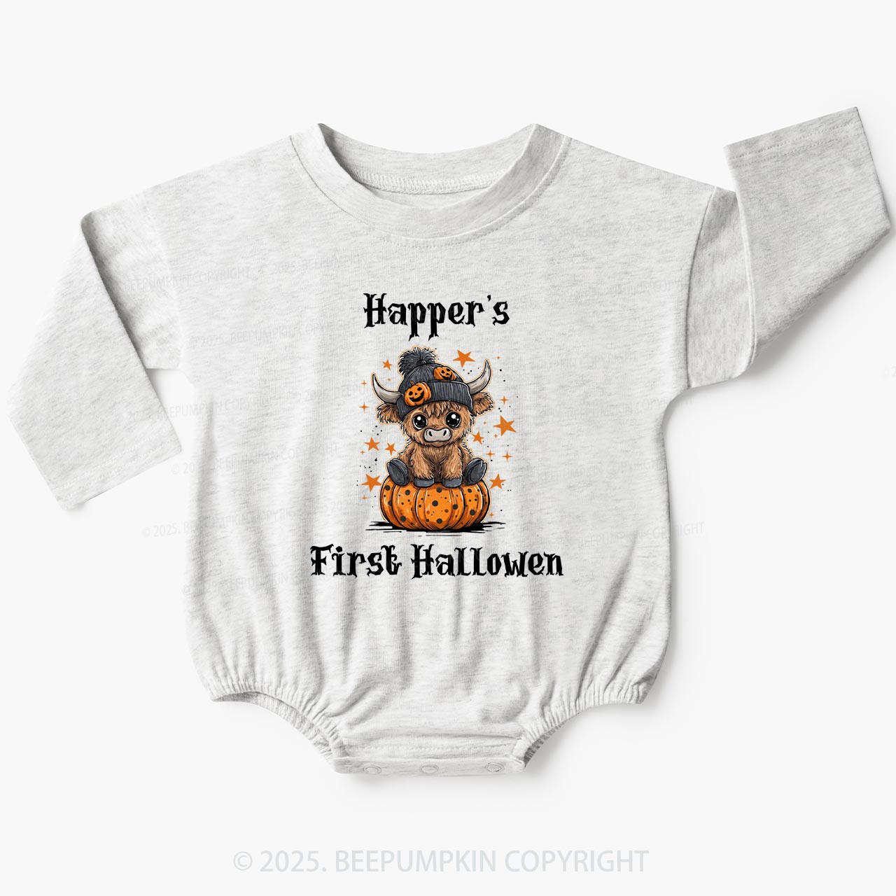 First Halloween Baby Bubble Romper Beepumpkin