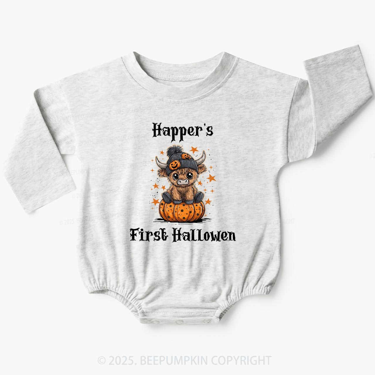 First Halloween Baby Bubble Romper Beepumpkin