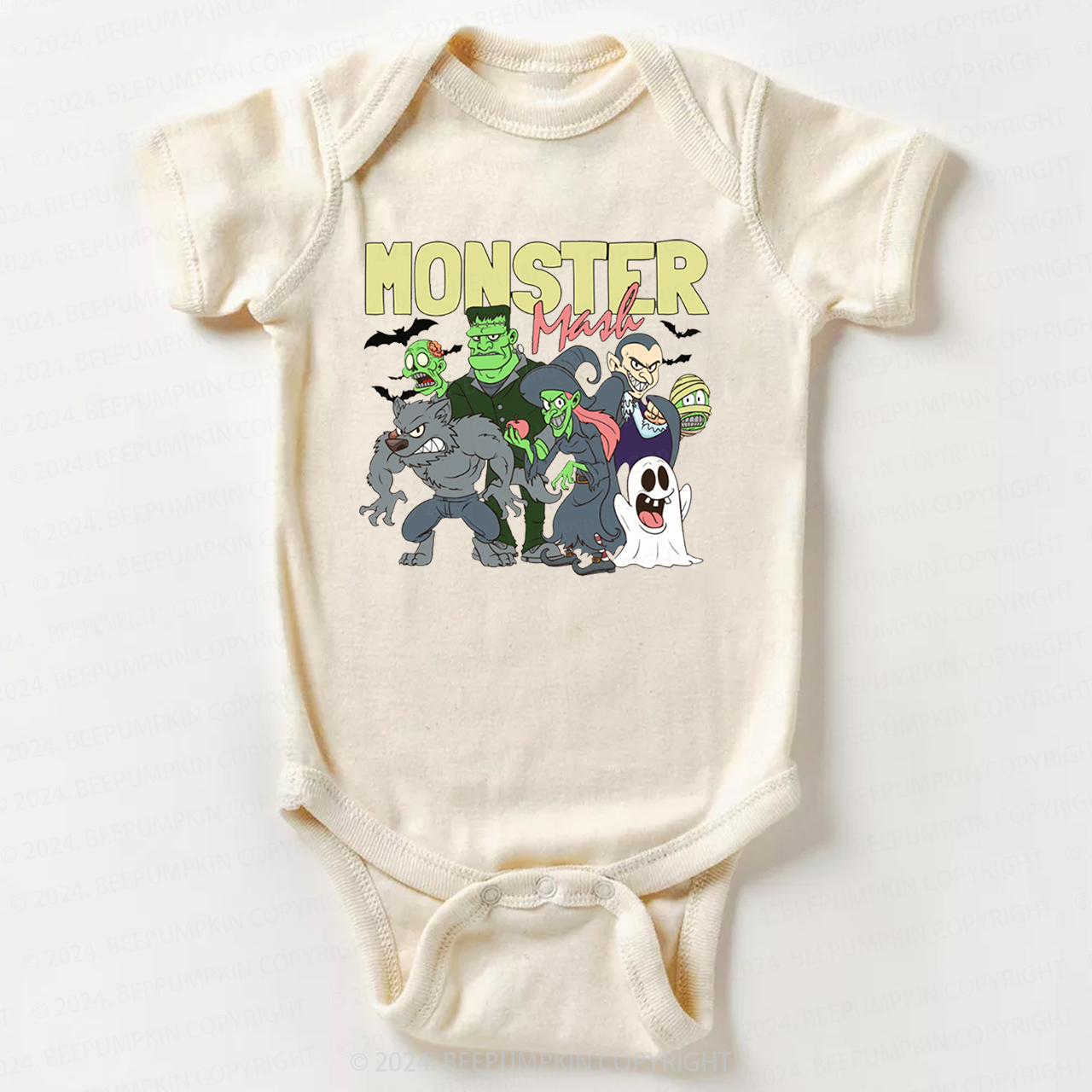 Halloween Retro Monster Bodysuit For Baby
