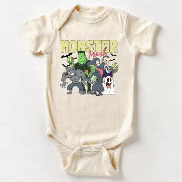 Halloween Retro Monster Bodysuit For Baby