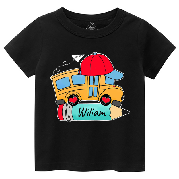 Personalized Bundle School Bus With Name Toddler&Kid's Tees Beepumpkin